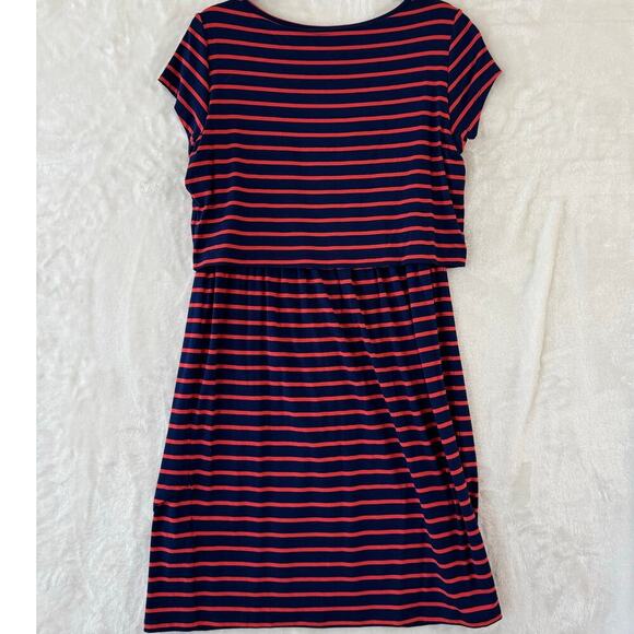 NWT GAP Maternity Blue Red Stripe Dress M Patriotic Nautical - Picture 2 of 8